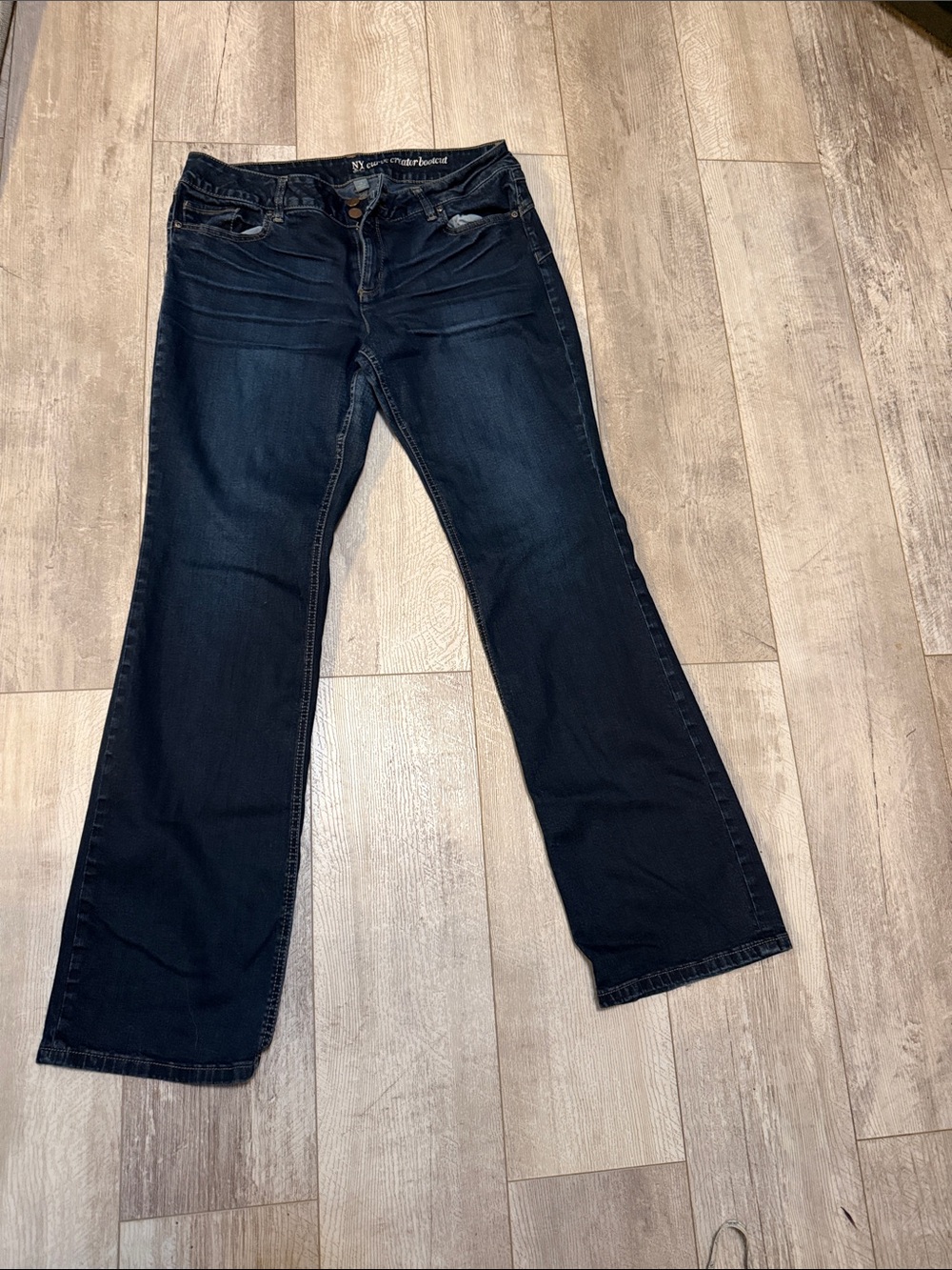 New York & Company Dark Blue Curvy Bootcut Jeans